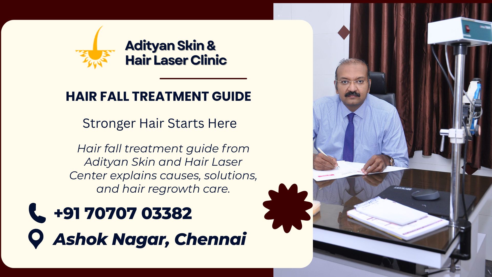 Causes of acne explained with simple tips and treatments at Adityan Skin & Hair Clinic, Chennai. Book consultation today.