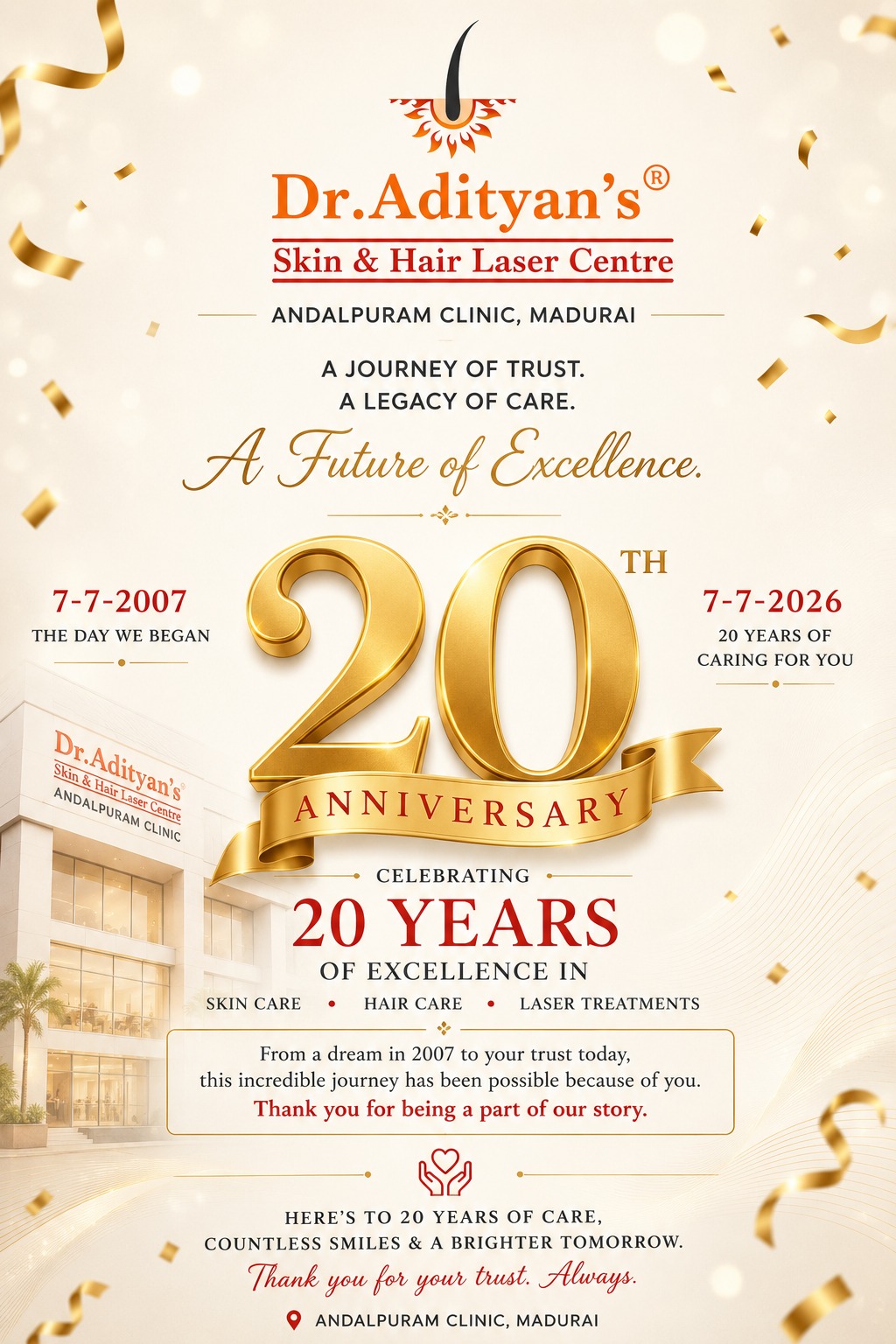 Adityan Skin and Hair Laser Centre entering 20th year of trusted skin and hair care