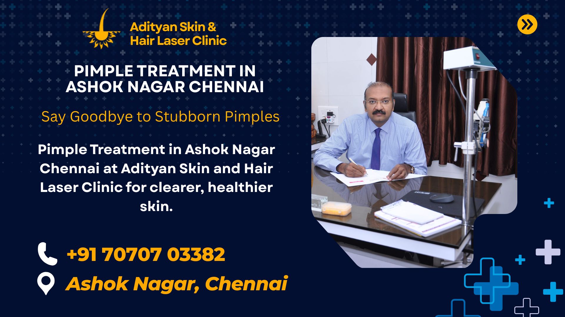 Pimple Treatment in Ashok Nagar Chennai at Adityan Skin and Hair Laser Clinic for clearer, healthier skin.